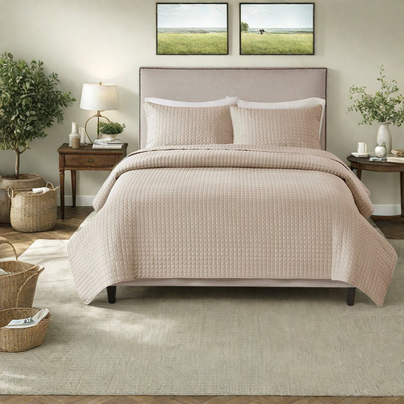 Reversible Bedding Sets Microfiber Full Queen, Modern Khaki Home Comfort
