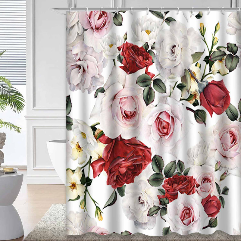 Rideau de douche avec 12 crochets, L 72 po x l 72 po