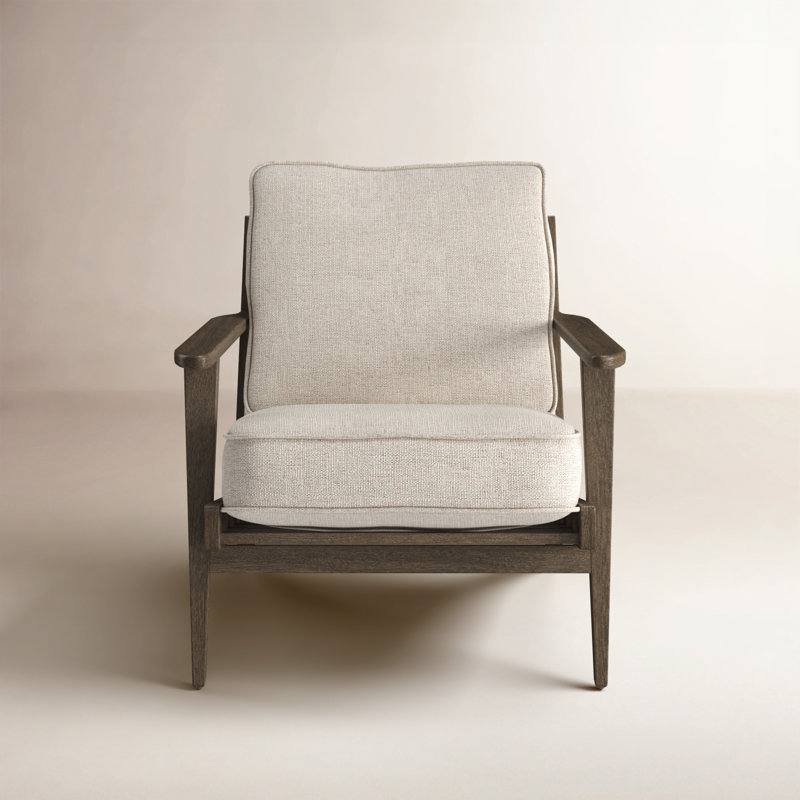 Roxy Upholstered Armchair, Ivory Cotton Blend