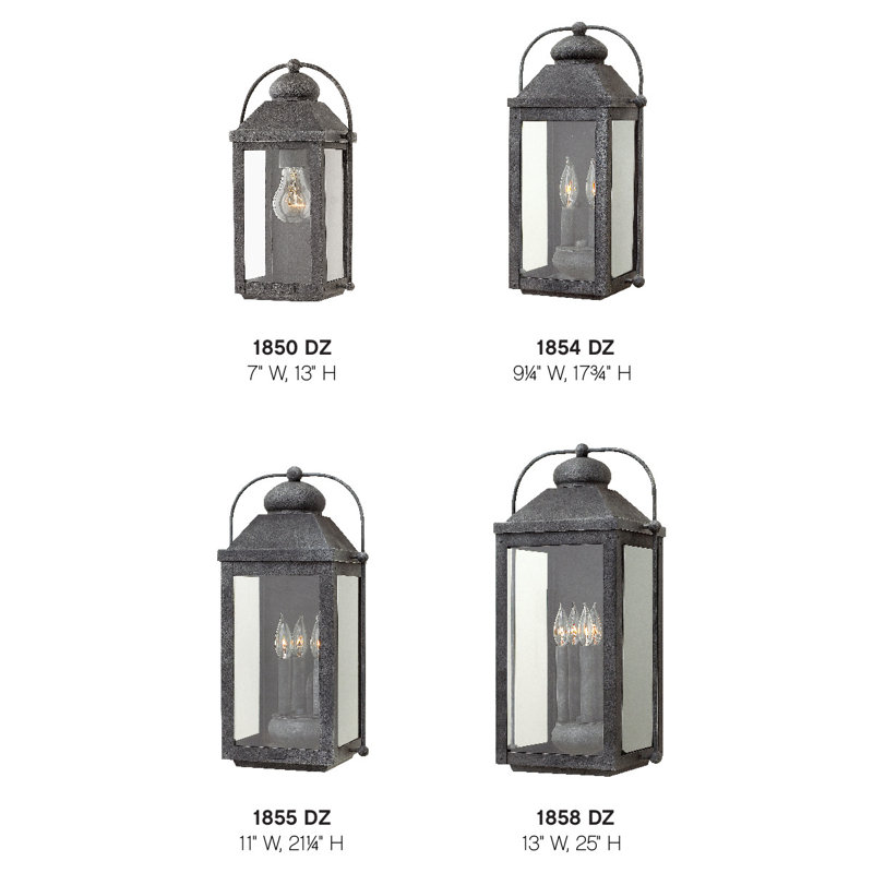 Anchorage 4-Light Outdoor Wall Lantern, Aged Zinc, 11" W x 21.25" H