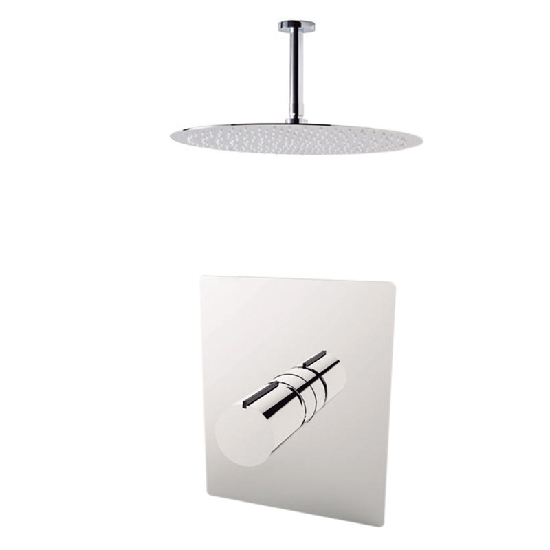 Robinet de douche à contrôle de volume Barcelona avec valve brute, garniture et inverseur, Chrome, 8"