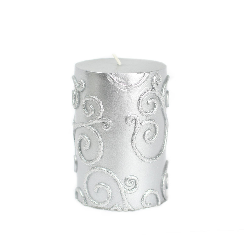 Bougie cylindrique sans parfum à volute, H 4 po x D 3 po, Mauve, Ensemble de 12