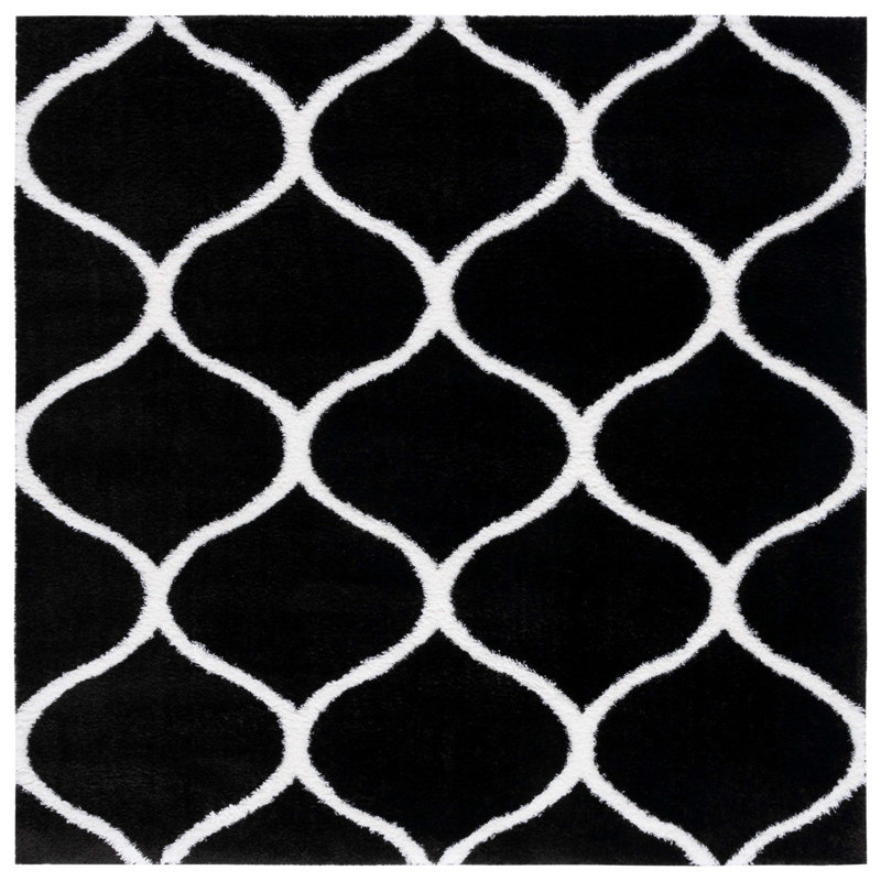 Fiffia Tahoe Shag Performance Geometric Rug, Square 6'7"