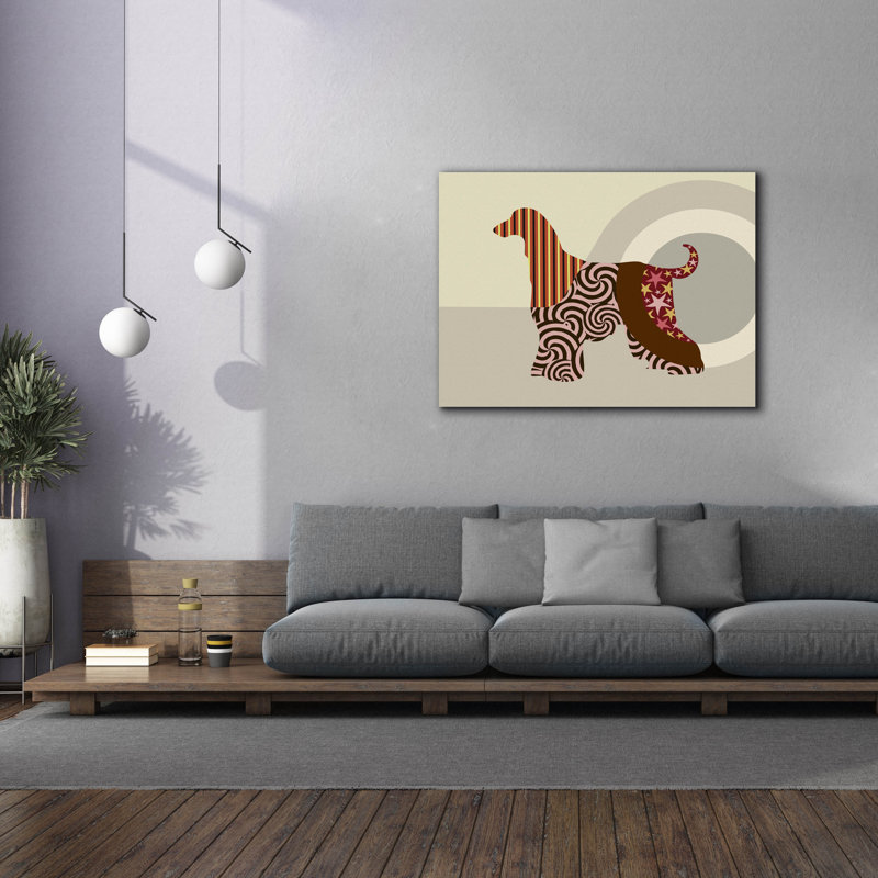 "Chien afghan" par Lanre Adefioyue, H 40 po x l 54 po x P 1,5 po