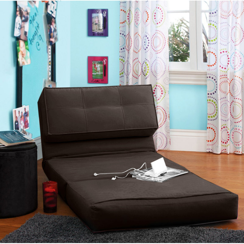 Méridienne convertible, Polyester brun