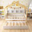 Lit en bois pour maison - Structure en bois avec couchette et bibliothèque