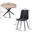 4 - Person Dining Set - Nordic Round Dining Table Set With 4 Upholstered Chairs - Metal Legs-1306766783