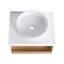 Meuble-lavabo flottant peu encombrant avec rangement ouvert-129696349