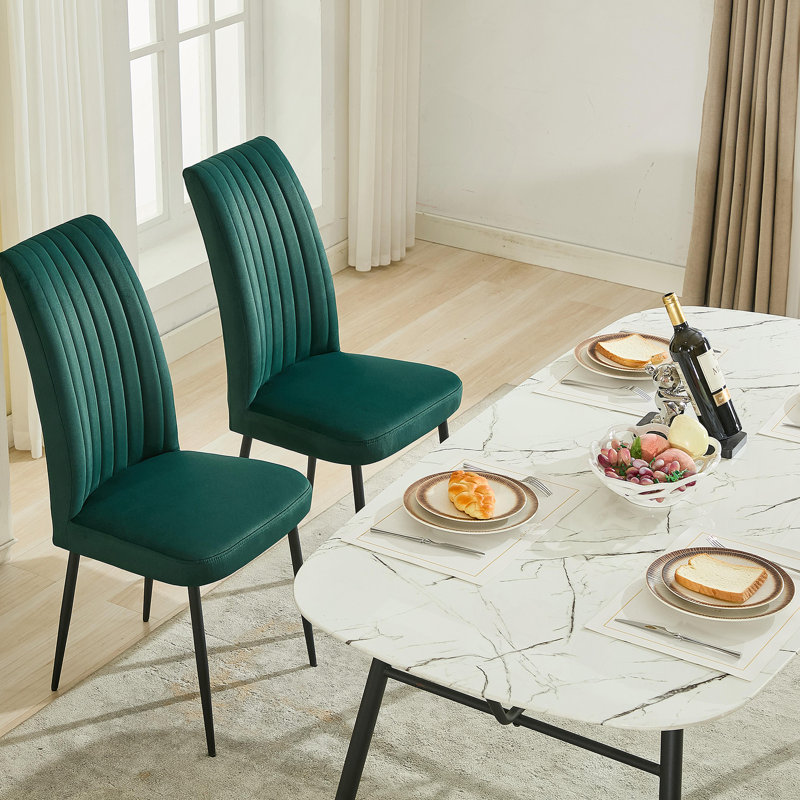 Ensemble de 2 chaises de salle à manger à pieds réglables au design minimaliste, idéales pour la cuisine et le restaurant, assurant confort et style