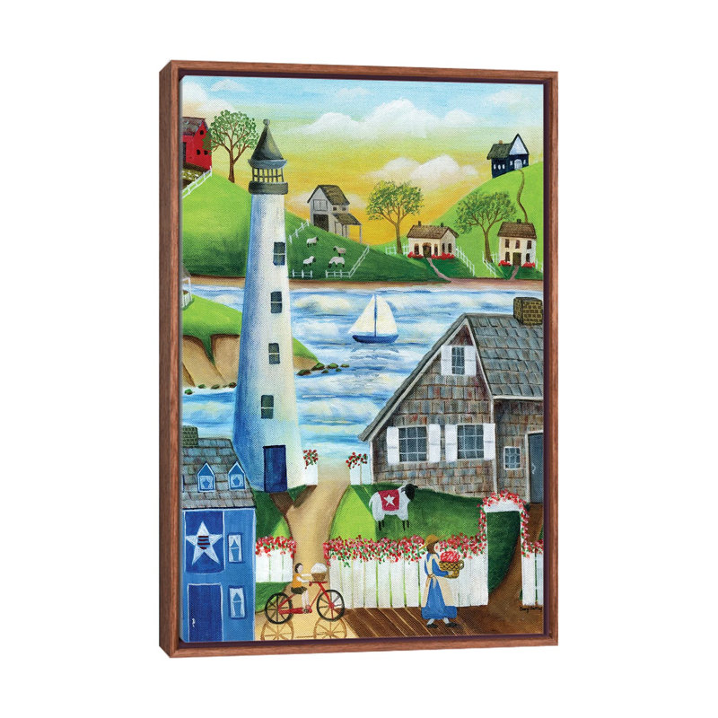 "By the Sea" par Cheryl Bartolo-impression d’art graphique, H 48 po x l 32 po x P 1,5 po, Pas de tapis