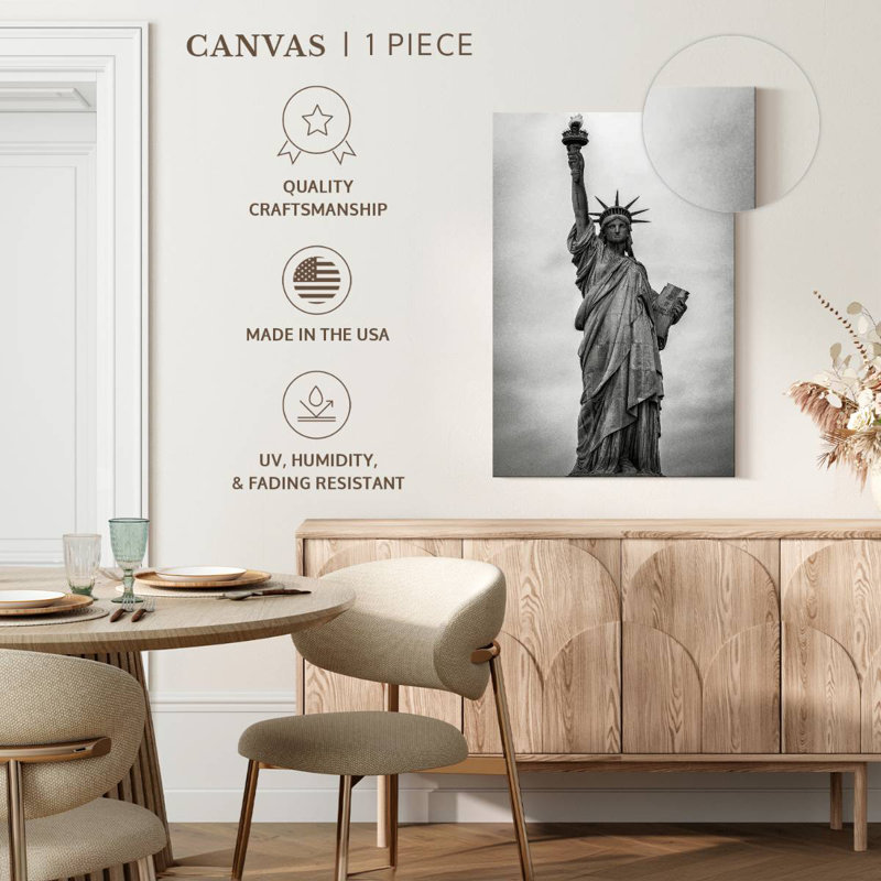 Monochrome Liberty Statue, 24" H x 16" W