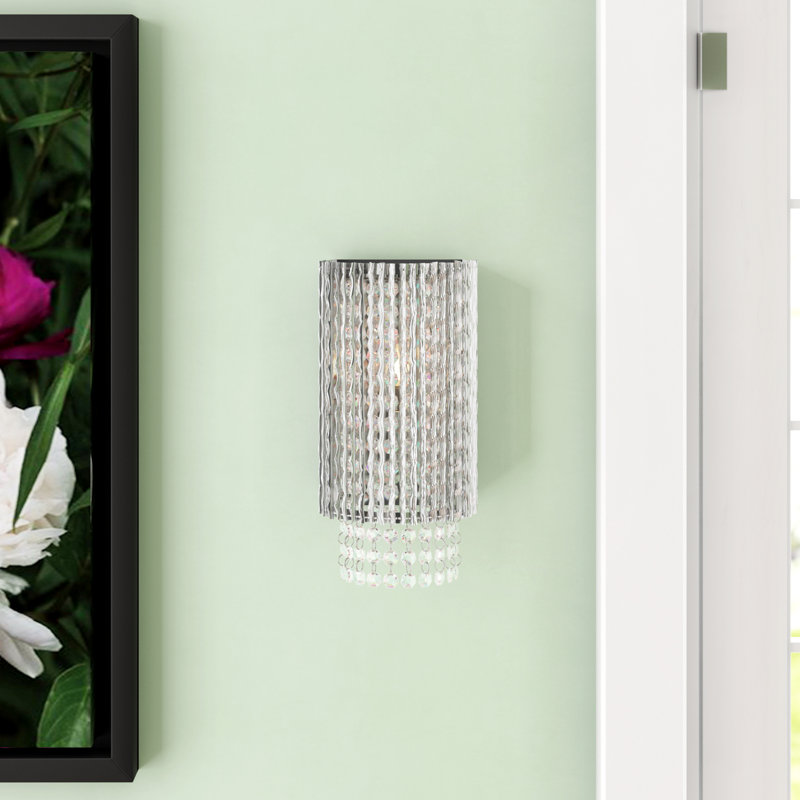 Natalia Steel Flush Mounted Sconce, 15" H