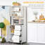 Armoire de cuisine moderne avec huche de rangement Latitude Run®, 2 armoires, 3 tiroirs et comptoir ouvert, blanc