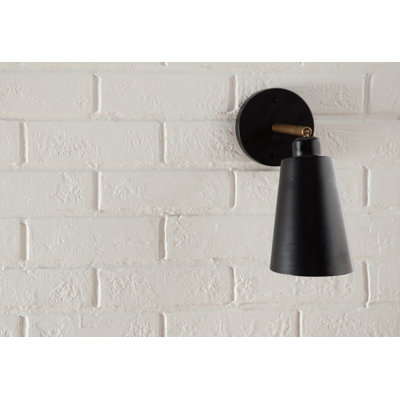 Alvar 1-Light  Wall Sconce - Matte Black & Brass