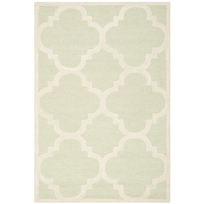 Cannen Hand Tufted Wool Geometric Rug, Rectangle 6' x 9'