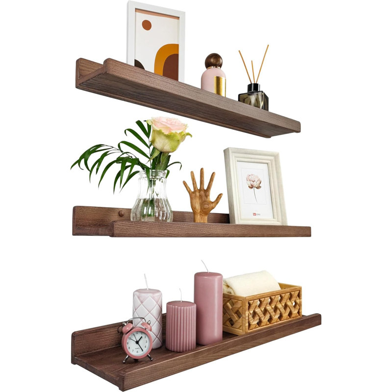 Bovian Floating Shelf, 60.90" H x 15.60" W x 5.60" D, Brown