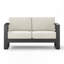 Causeuse, finition noire avec coussin beige