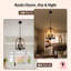 Lustres suspendus en bois brun à 4 lumières Farmhouse avec base de style bougie E12 pour le salon sans ampoules incluses