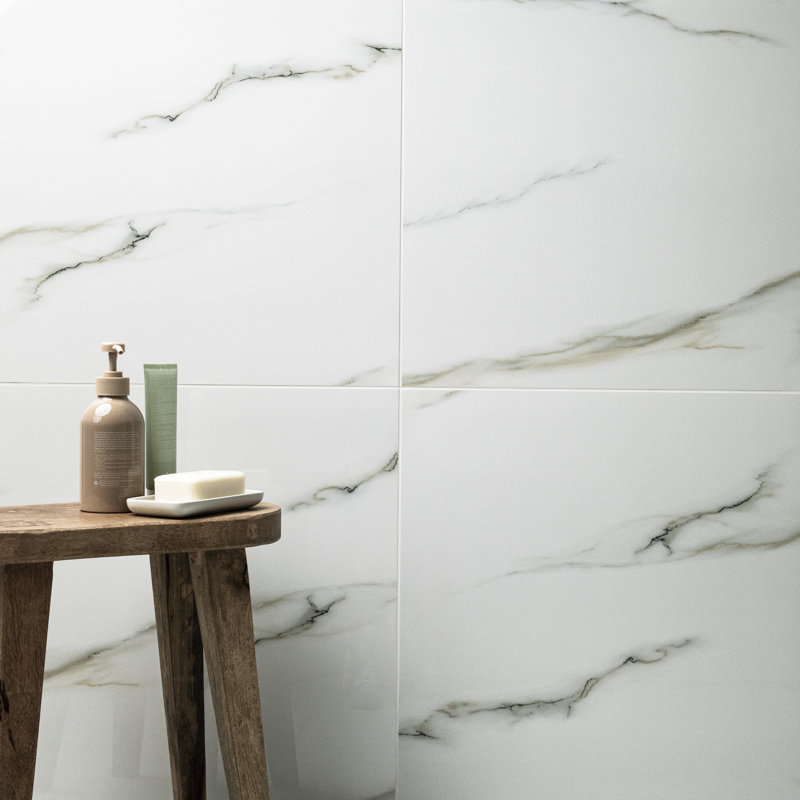 Carrelage mural et de plancher en porcelaine polie aspect pierre 24 po x 24 po Azira, Nevara