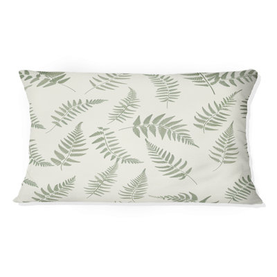 Coussin lombaire vert et beige Fern Harmony I - Plants