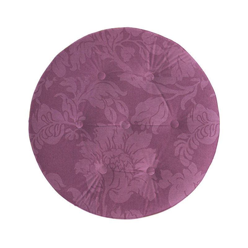 Jalani Upholstered Footstool, Mélange de polyester mauve avec bordure dorée