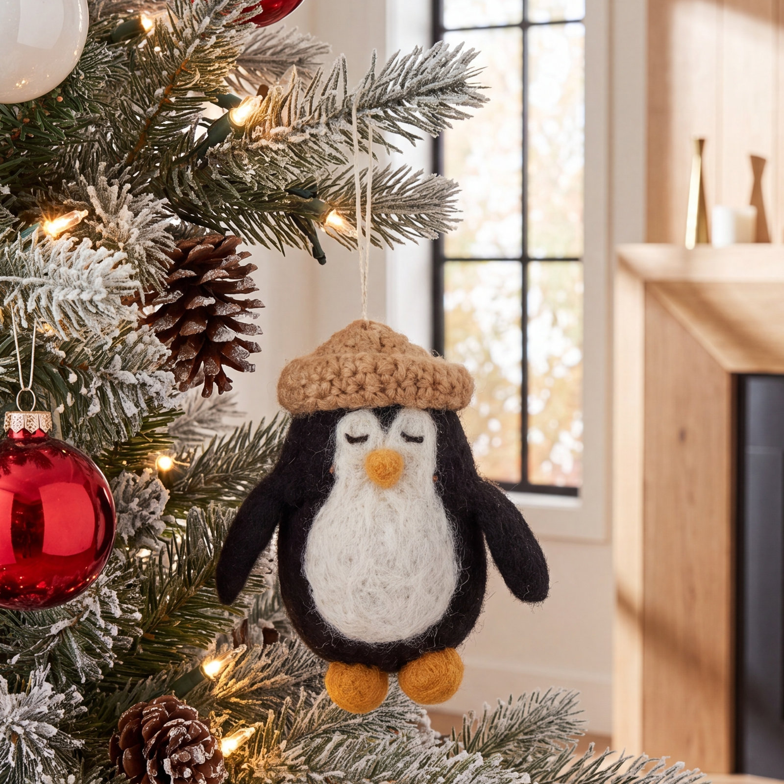 Felted Festive 5" Penguin Ornament