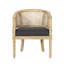 Chaise d'appoint moderne gris anthracite avec sangles de canne et conception ergonomique-271687257