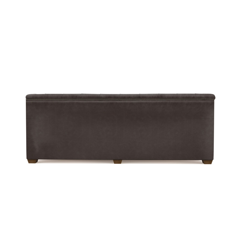 Velvet Sofa, Chocolate Genuine Leather, 84"