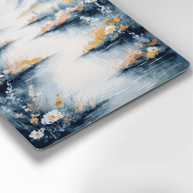 Aquarelle paysage 17 art mural en métal beige, H 14 po x l 11 po