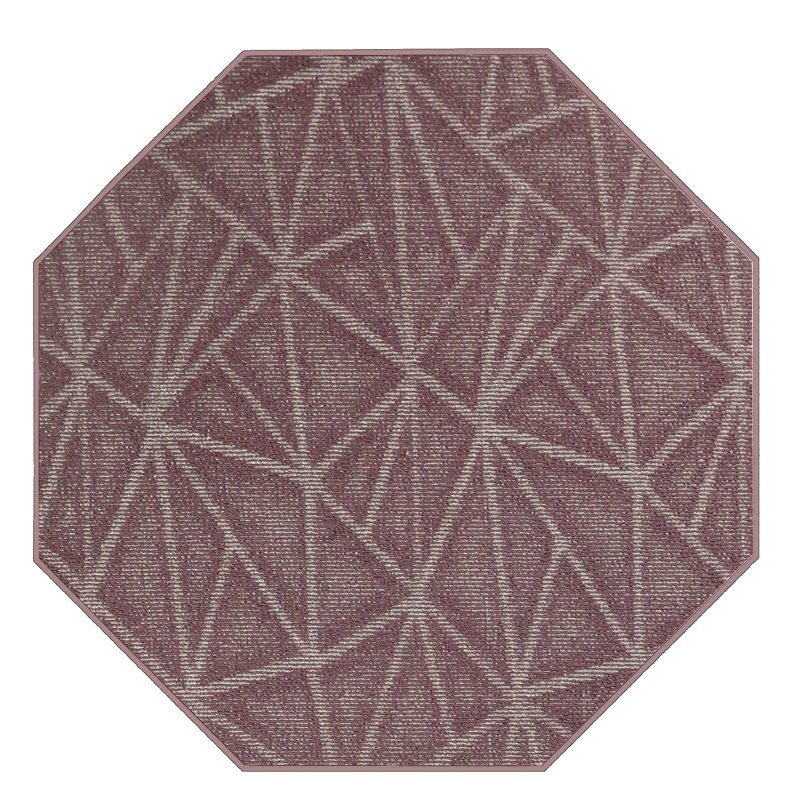 Tapis mauve à motif géométrique Dicus, Octogone 8 pi