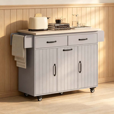 Kitchen Island With Trash Can Storage Cabinet