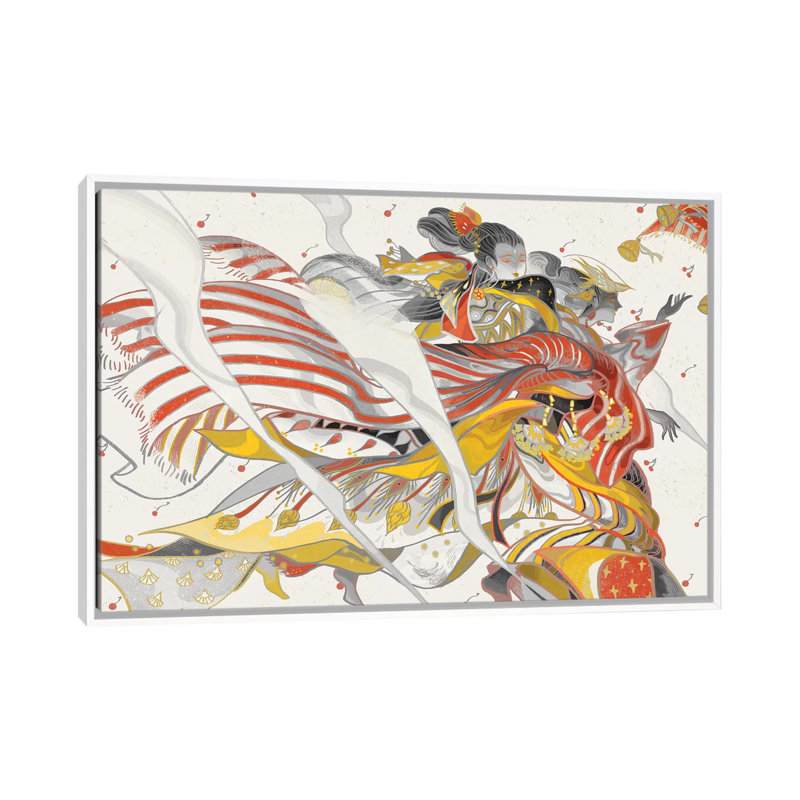 Wind Ladies by Sija Hong - Painting on Canvas, White Framed, 101.6 cm H x 66.04 cm W