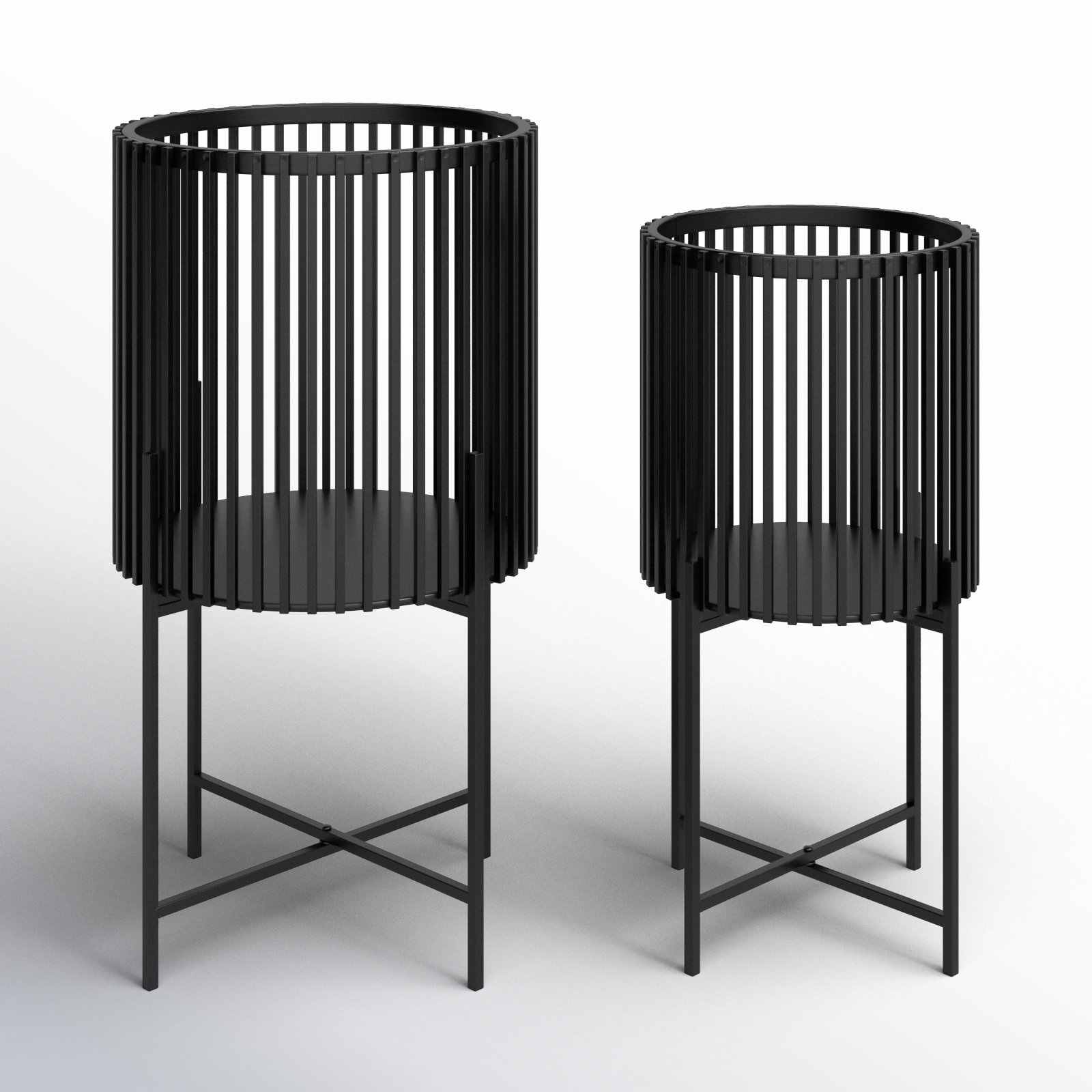 Deidra Metal Plant Stand, Black