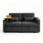 Canapé-lit convertible 3 en 1 de 185 cm (73 po), canapé-lit gigogne avec table d'appoint pivotante à 360°, revêtement en chenille douce, canapé moderne, noir-1681002129