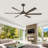 6 Blade Soild Wood Ceiling Fan with Light, Smart APP & Remote Control, 3 Color LED, Quiet DC Motor, Adjustable Downrods (6”/12”/24”)-130372085