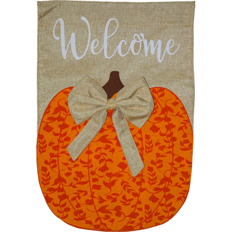 Drapeau d'automne citrouille en toile de jute