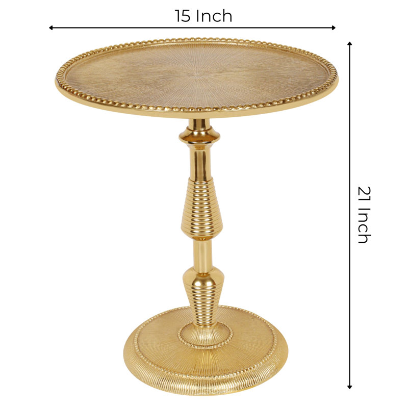 Table d'appoint Alpha Living Home Gold Accent, table de chevet moderne pour petits espaces