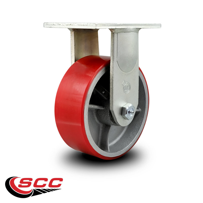 Roulettes en poly extra-robustes sur fonte, Rouge