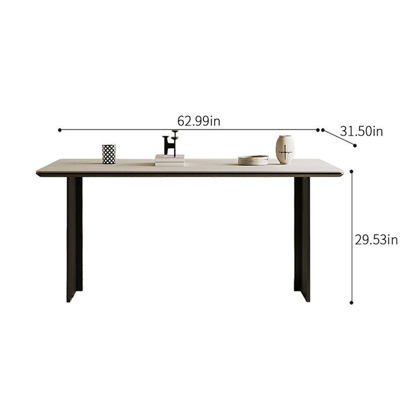 Isais Solid Wood Base Dining Table, 31.5" W x 62.99" L