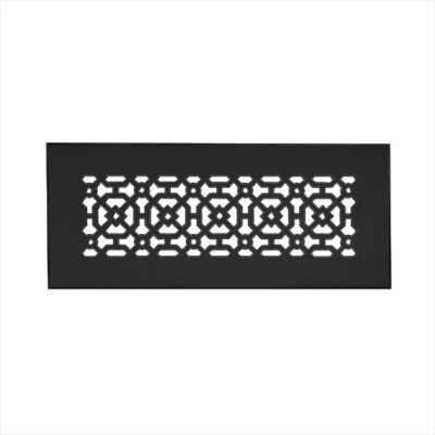 Ouverture de conduit AIR RETOUR 4 po x 12 po | Grille d'air lourde en fonte d'aluminium (6 po x 14 po au total) | Thermolaqué