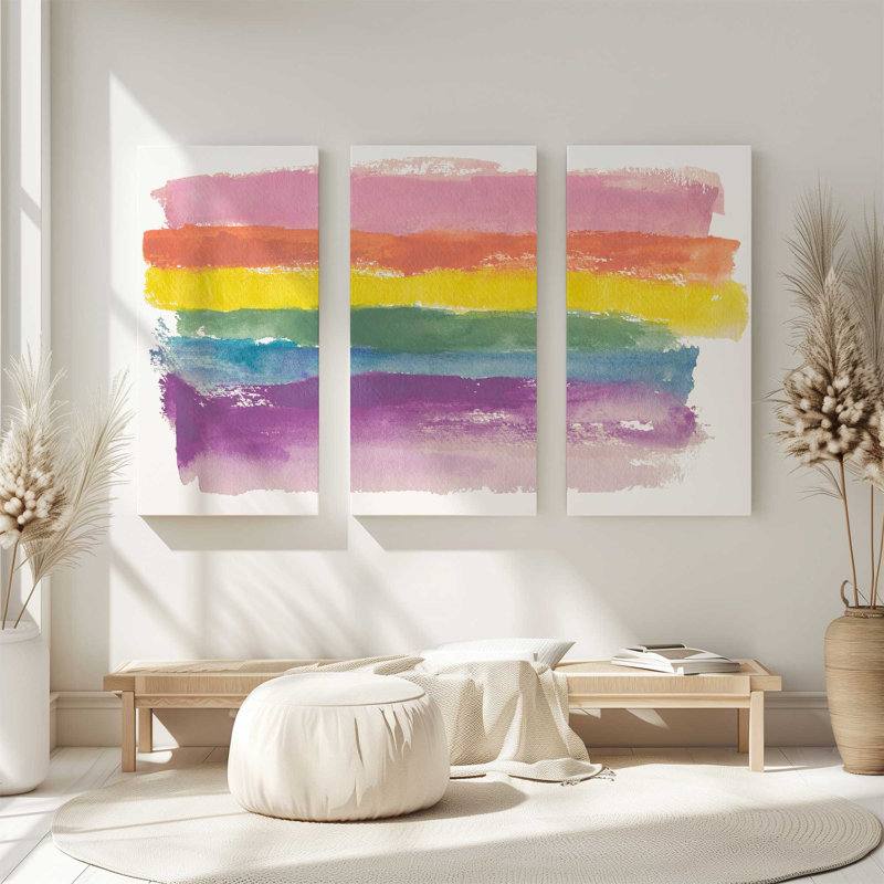 Rhapsodie rectangulaire | Impression sur toile 3 panneaux, H 36 po x l 54 po