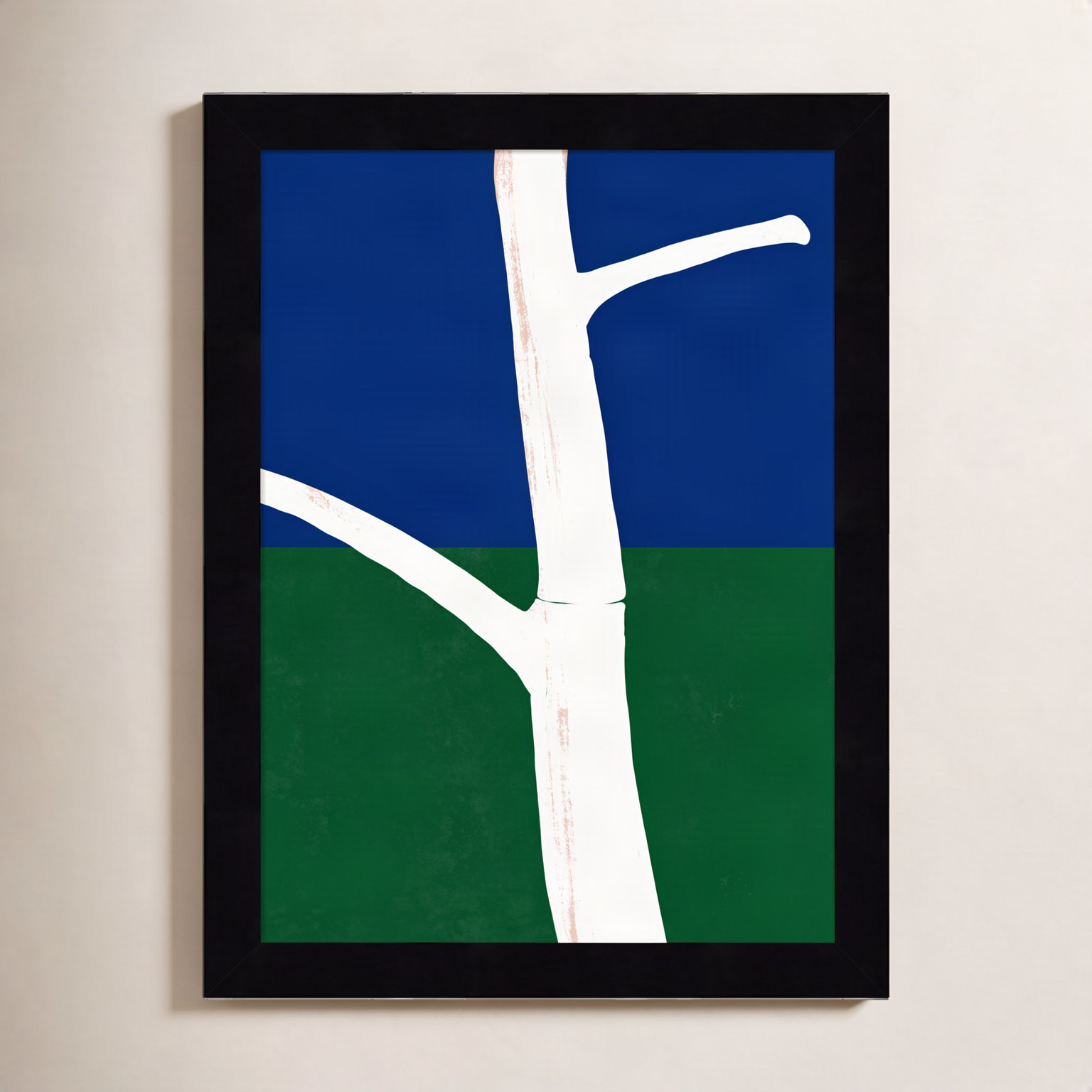 White Bark Print by Little Dean, Brown Framed, 13" H x 10" W