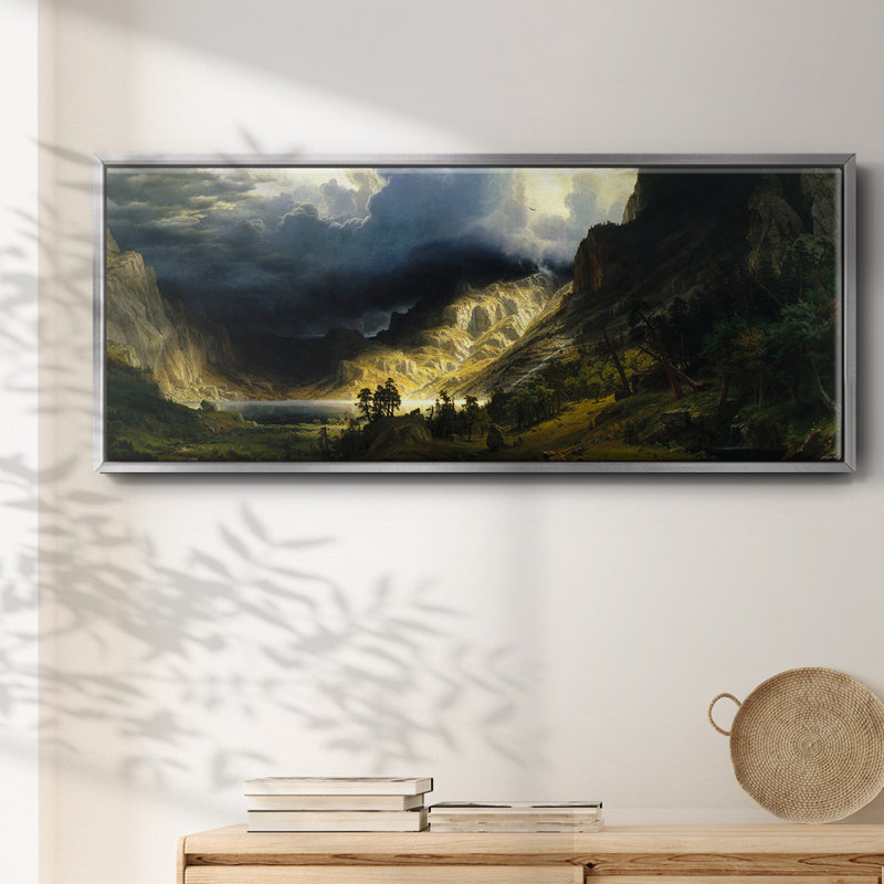 «A Storm in the Rocky Mountains», reproduction sur toile flottante, Argent, H 8 po x l 20 po x P 1,5 po