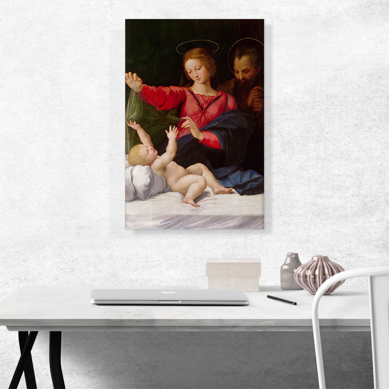 «Madonna of Loreto 1509» par Raphael, reproduction d'art sur toile tendue, H 26 po x l 18 po x P 0,75 po