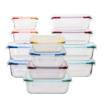 Durable Meal Prep Plastic Food Containers with Snap Lock Lids by Lexi Home  - 24-pc Set, Red - Lexi Home