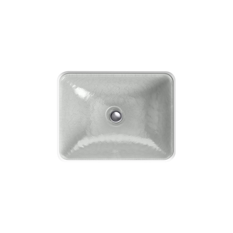 Yepsen Glass Undermount Bathroom Sink, Silver