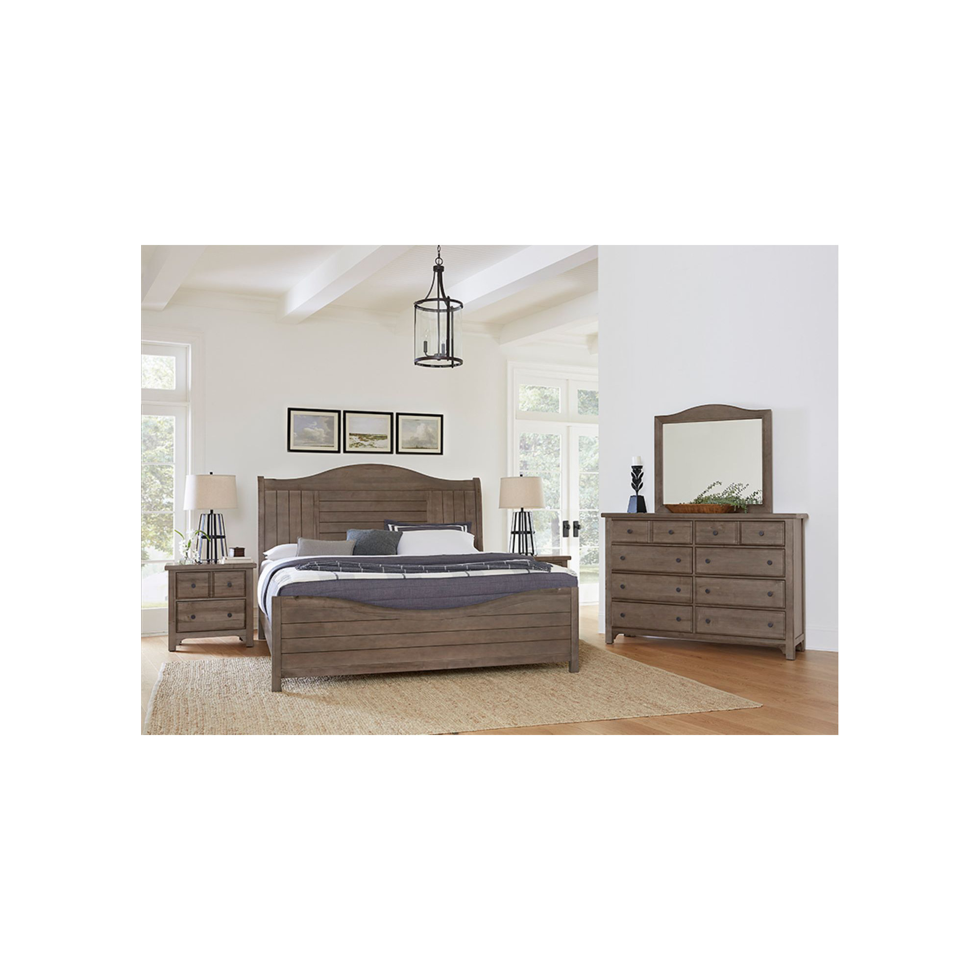 Westin Solid Wood Arch Dresser Mirror, Gray