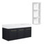 Meuble-lavabo mural 48 po avec lavabo et support de rangement, lavabo en résine à rebords épais, ensemble KD