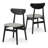 3 Piece Dining Table Set, 2 Solid Wood Yumiko Chairs w Rolf Round Dining Table, Kitchen Set for Two, Dining Room Set-120850770