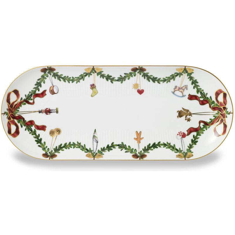 Royal Copenhagen Star Fluted Christmas Oblong Platter